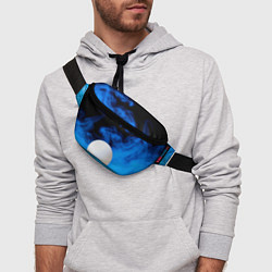 Поясная сумка Мяч для пинг понга и синий дым, цвет: 3D-принт — фото 2