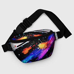Поясная сумка Разноцветные блестящие кляксы - текстура, цвет: 3D-принт — фото 2