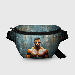 Поясная сумка Бодибилдер на сером, цвет: 3D-принт