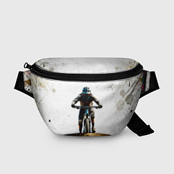 Поясная сумка Горный велосипед на белом, цвет: 3D-принт