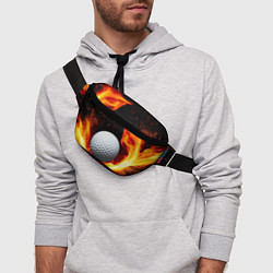Поясная сумка Мяч для гольфа в огне, цвет: 3D-принт — фото 2