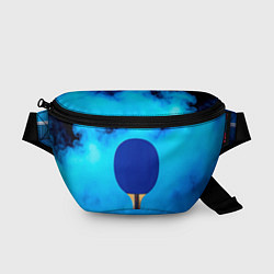 Поясная сумка Синяя ракетка пинг-понг в синем тумане, цвет: 3D-принт