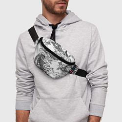 Поясная сумка Татуировка дракона на белом, цвет: 3D-принт — фото 2