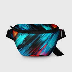 Поясная сумка Синяя и красная краска на черном, цвет: 3D-принт