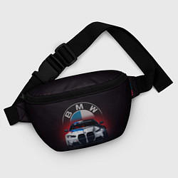 Поясная сумка BMW на красном фоне, цвет: 3D-принт — фото 2