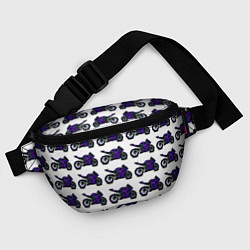 Поясная сумка Motorcycle purple gloss, цвет: 3D-принт — фото 2
