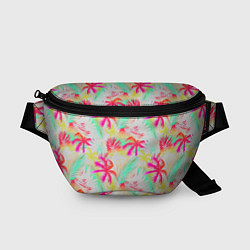 Поясная сумка Palm yellow pink, цвет: 3D-принт