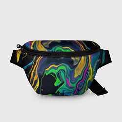 Поясная сумка Разводы и переливы разноцветной краски, цвет: 3D-принт