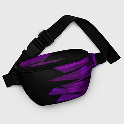 Поясная сумка Color purple black stripes, цвет: 3D-принт — фото 2
