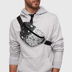 Поясная сумка Doom x liil peep pattern black, цвет: 3D-принт — фото 2