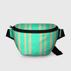 Поясная сумка Color blue beige stripes, цвет: 3D-принт