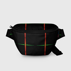 Поясная сумка Color black green orange stripes, цвет: 3D-принт
