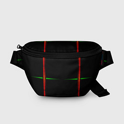 Поясная сумка Color black green orange stripes