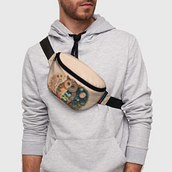 Поясная сумка Сова разделенная на день и ночь абстракция, цвет: 3D-принт — фото 2