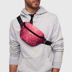 Поясная сумка Розовый с сердечками паттерн, цвет: 3D-принт — фото 2