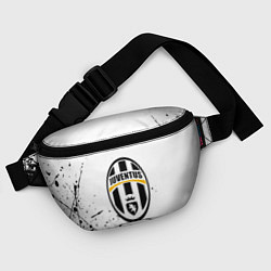 Поясная сумка Ювентус черные краски всплеск, цвет: 3D-принт — фото 2