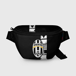 Поясная сумка Ювентус геометрия белая, цвет: 3D-принт