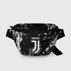 Поясная сумка Juventus белые штрихи красок, цвет: 3D-принт