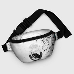 Поясная сумка Реал Мадрид черно белые краски, цвет: 3D-принт — фото 2