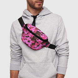 Поясная сумка Камуфляж: розовый/коричневый, цвет: 3D-принт — фото 2