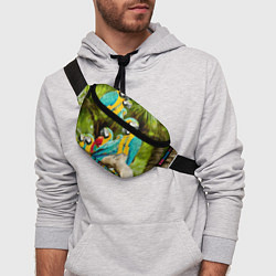 Поясная сумка Попугаи на ветке, цвет: 3D-принт — фото 2
