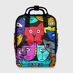 Рюкзак женский Кошачьи мордочки, цвет: 3D-принт