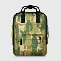Женский рюкзак Камуфляж- зелёные кошки
