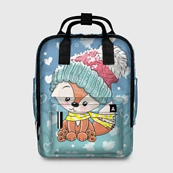 Рюкзак женский Зимняя лисичка, цвет: 3D-принт