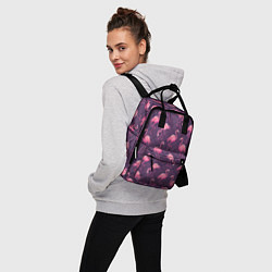 Рюкзак женский Фиолетовые фламинго, цвет: 3D-принт — фото 2