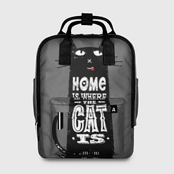 Рюкзак женский Дом там, где твой кот, цвет: 3D-принт