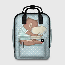Женский рюкзак Сонный мишка с подушкой