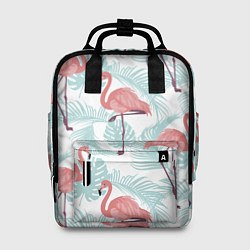 Рюкзак женский Узор фламинго и тропических растений, цвет: 3D-принт