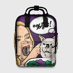 Женский рюкзак Woman yelling at a cat