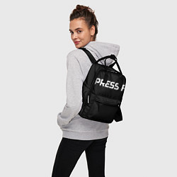 Рюкзак женский Футболка с надписью PRESS F, цвет: 3D-принт — фото 2
