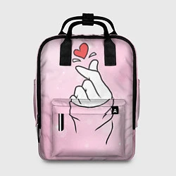 Рюкзак женский Сердечко пальцами, цвет: 3D-принт