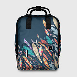 Рюкзак женский Перья, цвет: 3D-принт
