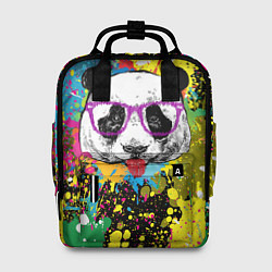 Рюкзак женский Панда хипстер в брызгах краски, цвет: 3D-принт