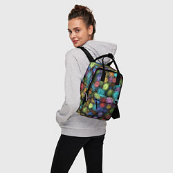 Рюкзак женский Разноцветные вирусы, цвет: 3D-принт — фото 2