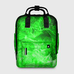 Рюкзак женский ОГОНЬ GREEN NEON, цвет: 3D-принт
