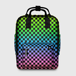 Рюкзак женский РАДУЖНАЯ ШАХМАТКА, цвет: 3D-принт