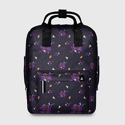 Женский рюкзак Фиолетовые розы на темном фоне