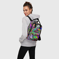 Рюкзак женский Дудлы узор разноцветный хиппи, цвет: 3D-принт — фото 2