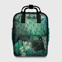 Рюкзак женский Кактусы с цветами реализм, цвет: 3D-принт