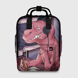 Рюкзак женский ДИНОЗАВР НА КАРАНТИНЕ, цвет: 3D-принт