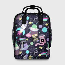 Рюкзак женский Коты-космонавты, цвет: 3D-принт