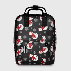 Рюкзак женский Снеговики ночью, цвет: 3D-принт