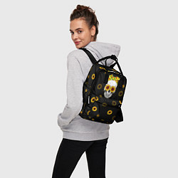 Рюкзак женский Череп и подсолнухи, цвет: 3D-принт — фото 2