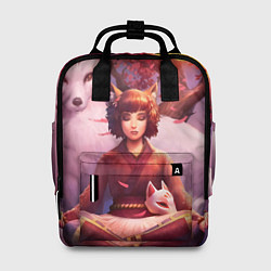 Рюкзак женский Девушка-лиса, цвет: 3D-принт