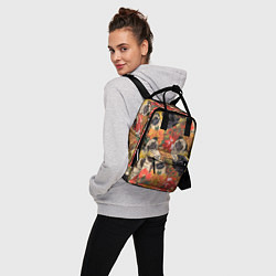 Рюкзак женский Мопсики Цветочки, цвет: 3D-принт — фото 2