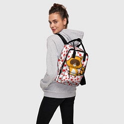 Рюкзак женский Енот в сердечках, цвет: 3D-принт — фото 2